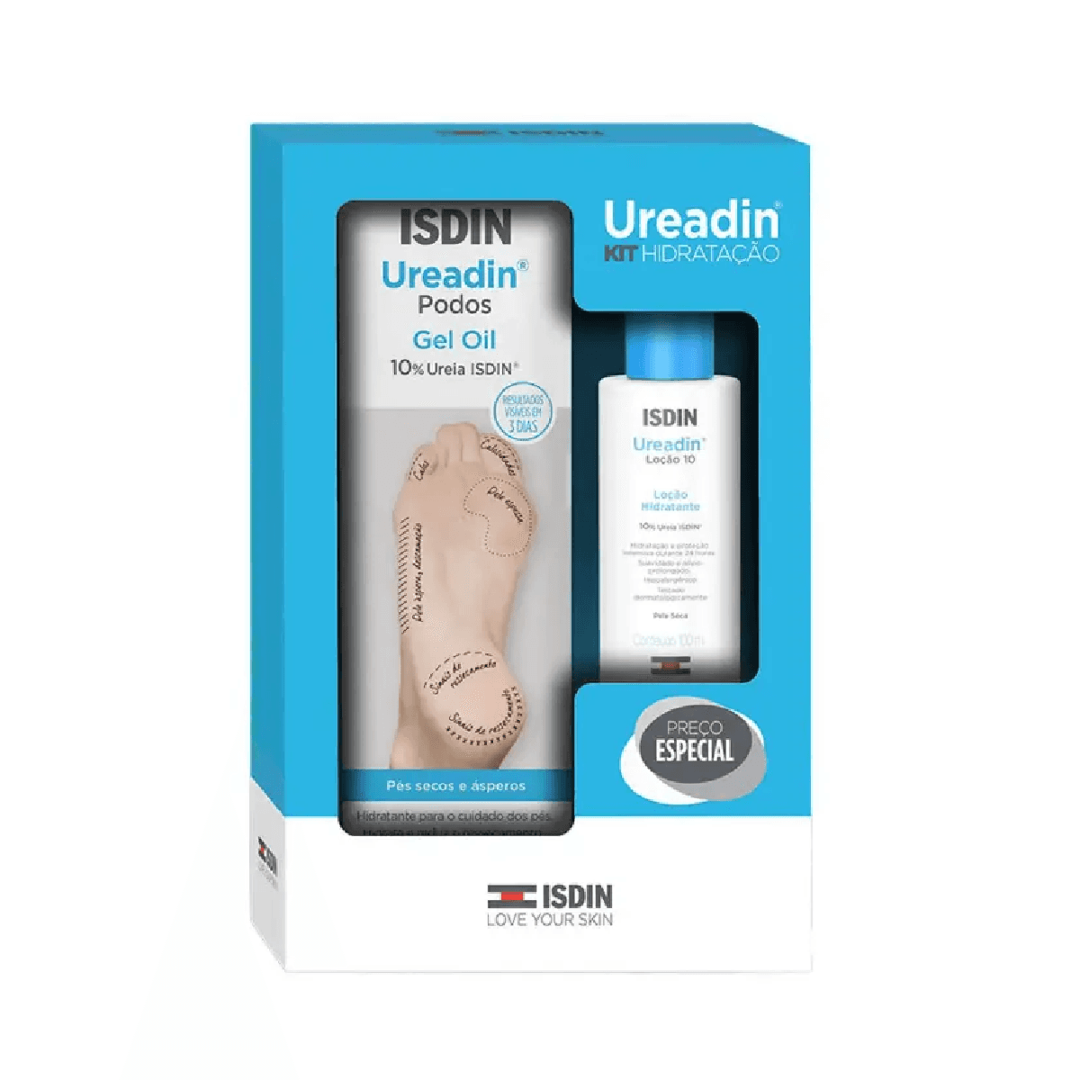 Kit Isdin Ureadin Podos Gel Oil + Loção Corporal Hidratante 100ml - Imagem 1
