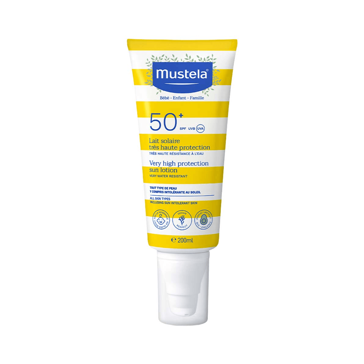 Protetor Solar Facial Mustela Bebê FPS50+ 200ml - Imagem 1