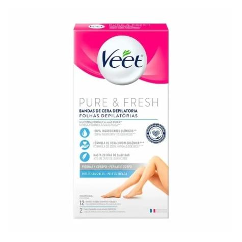 Depilatório Corporal Folha Veet Pure & Fresh 12 unidades - Imagem 1