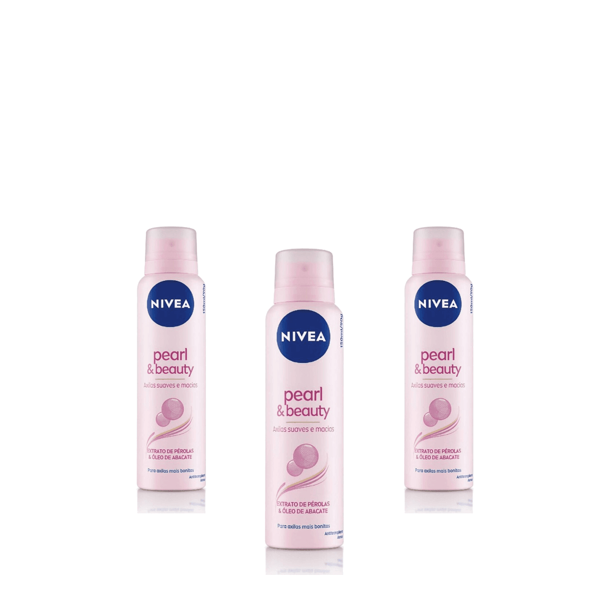 Kit 3 Unidades Desodorante Aerosol Nivea Pearl & Beauty 150ml - Imagem 1