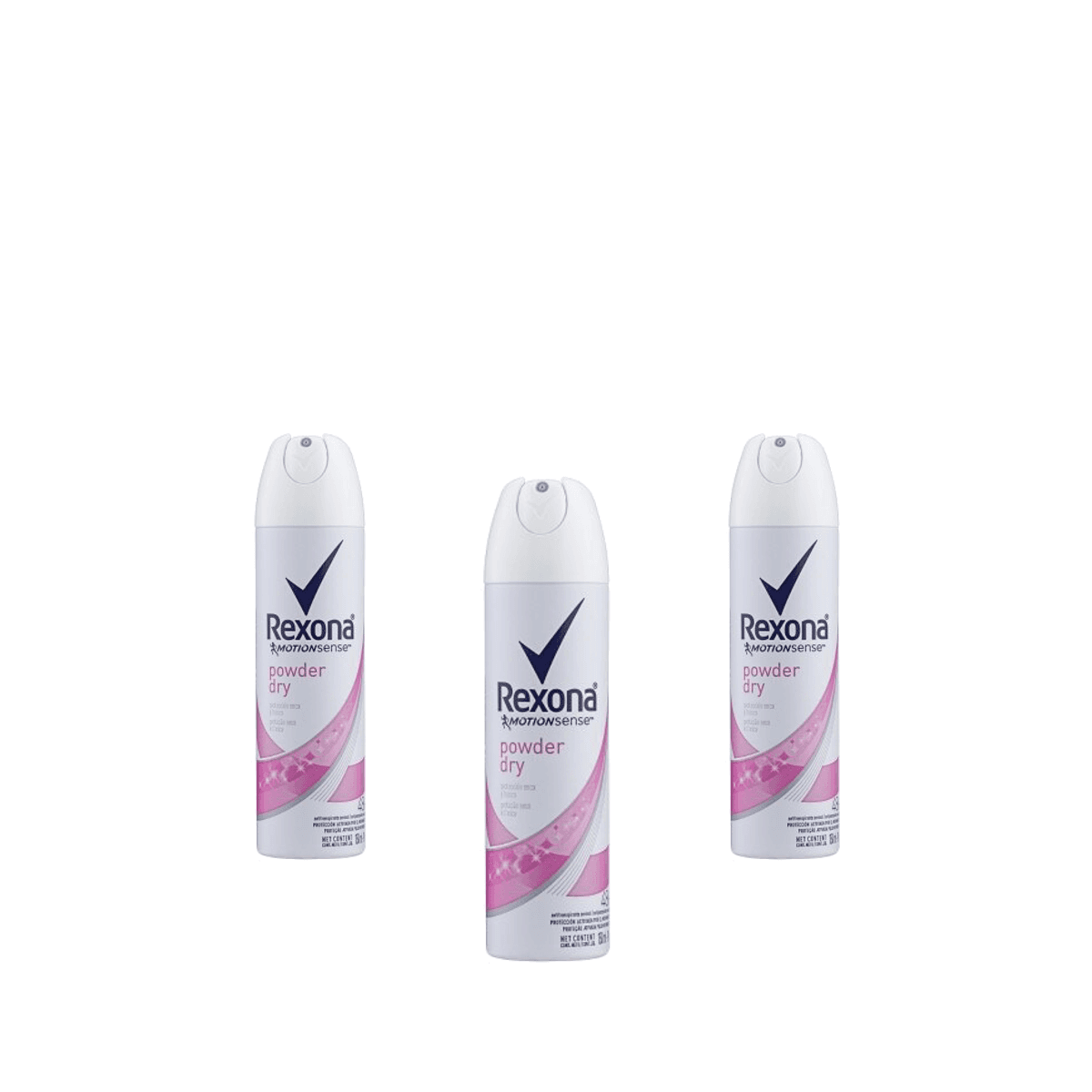 Kit 3 Unidades Desodorante Aerosol Rexona Women Powder Dry 150ml - Imagem 1