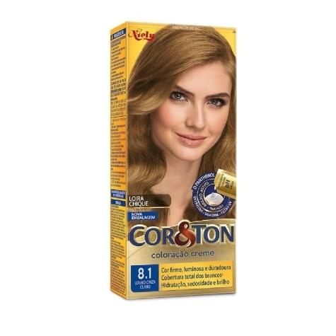 Tintura Cor&ton Niely Coloração Creme 8.1 Louro Cinza Claro 135g - Imagem 1