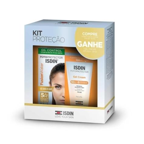 Kit Protetor Solar Facial Isdin Fusion Water FPS60 50ml Ganhe Gel Cream FPS50 99g - Imagem 1
