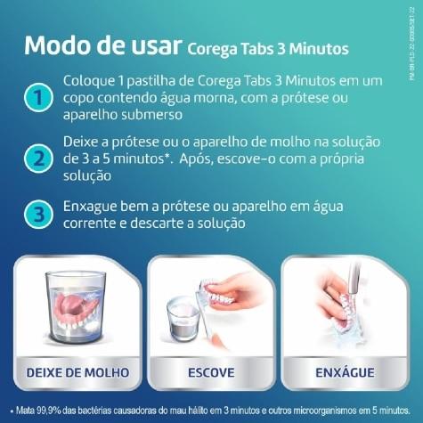 Limpador de Dentadura Corega Tabs 30 Pastilhas Efervescentes - Imagem 5