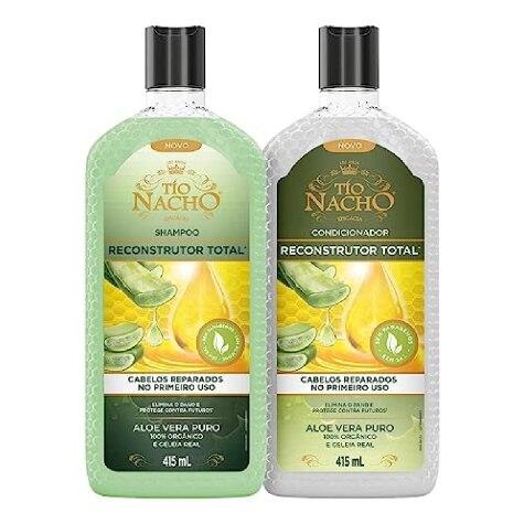 Kit Tio Nacho Reconstrutor Total Cabelo Quebradiço Shampoo 415ml + Condicionador 200ml Preço Especial - Imagem 2