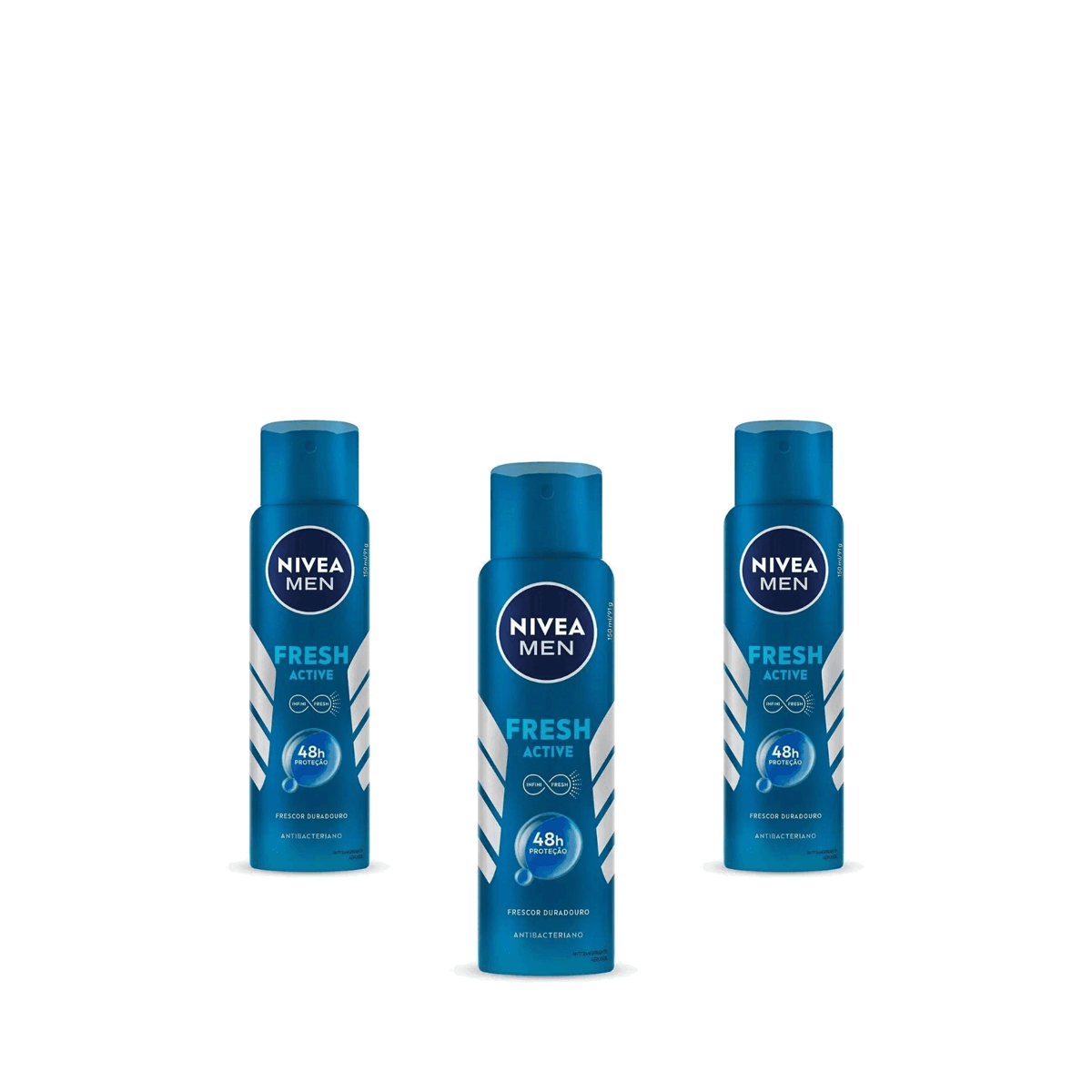 Kit 3 Unidades Desodorante Aerosol Nivea Men Fresh Active 150ml - Imagem 1