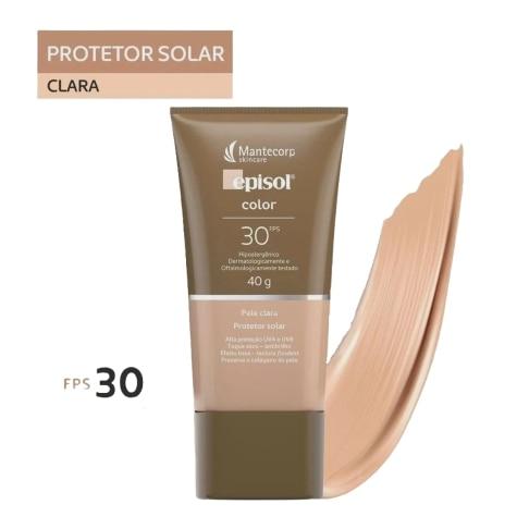 Protetor Solar Facial Episol Color Pele Clara FPS30 40g - Imagem 1