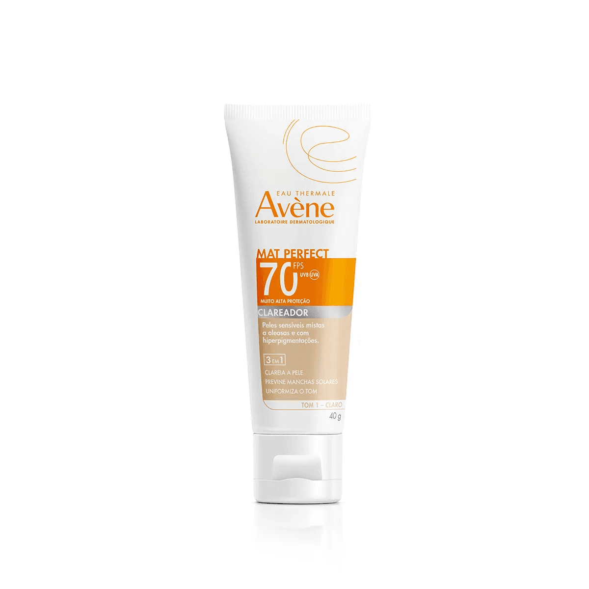 Protetor Solar Facial Avéne Mat Perfect FPS70 Cor Clara 40g - Imagem 1