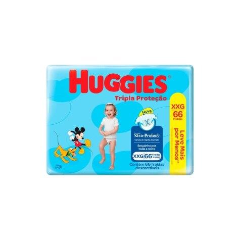 Fralda Huggies Tripla Proteção XXG 66 Unidades - Imagem 1
