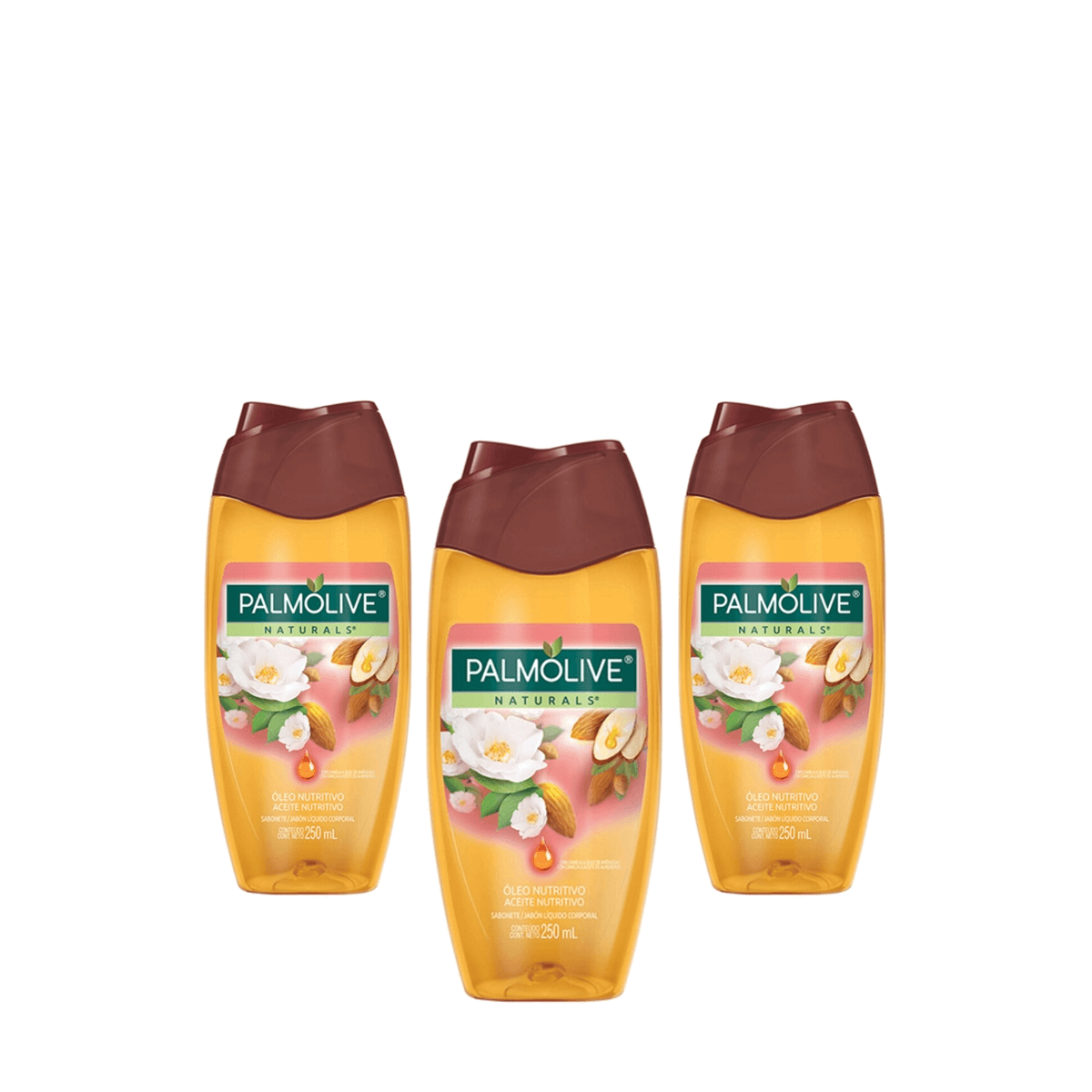 Kit 3 Unidades Sabonete Líquido Palmolive Naturals Óleo Nutritivo 250ml - Imagem 1