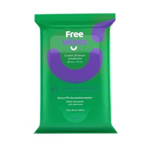 Lenços Umedecidos Free Wipes Antissépticos 20 Unidades - Imagem 1