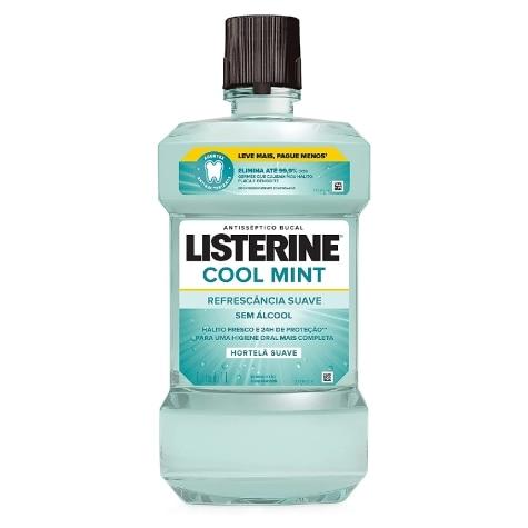 Enxaguante Bucal Listerine Cool Mint Hortelã Suave Sem Álcool Leve mais Pague menos 1L - Imagem 1