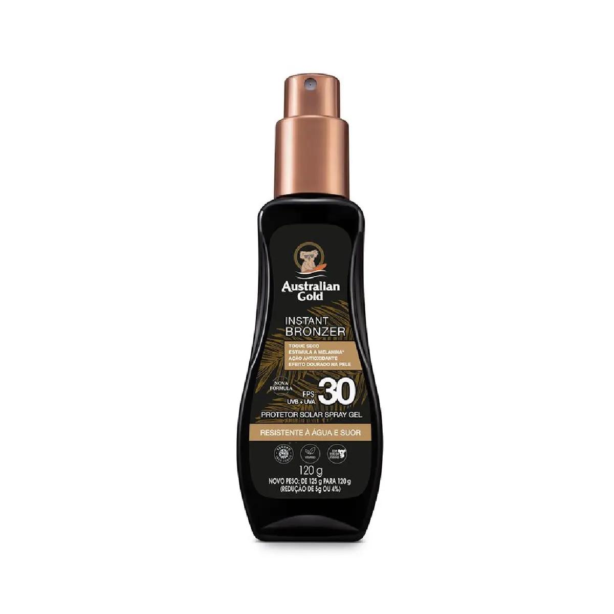 Protetor Solar Corporal Australian Gold FPS30 Instant Bronzer Spray 120ml - Imagem 1