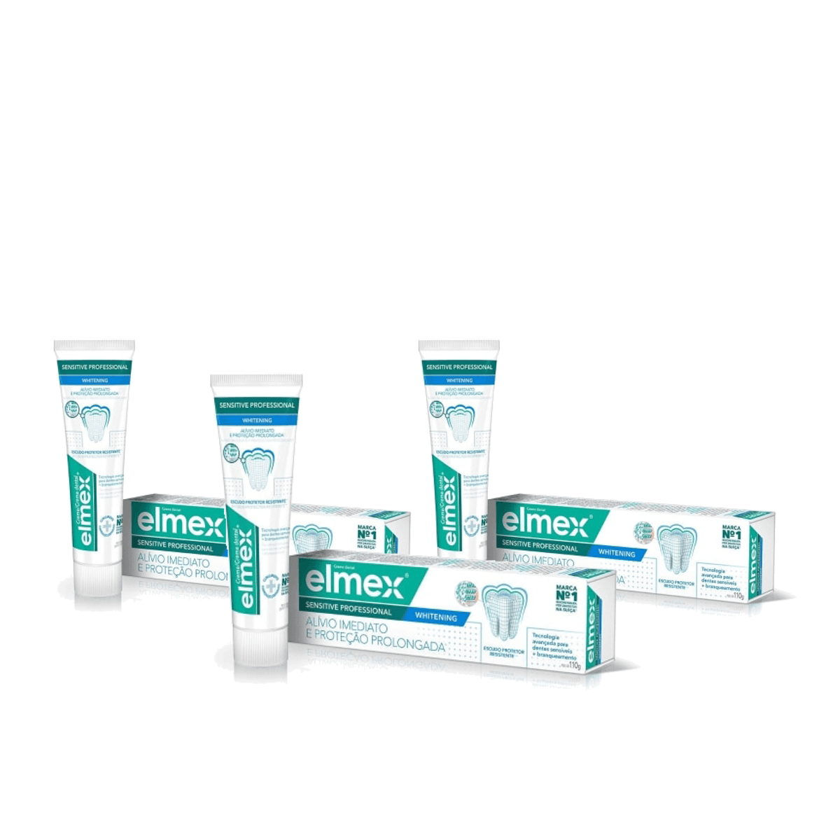 Kit 3 Unidades Creme Dental ElmeX Sensitive Whitening 110g - Imagem 1