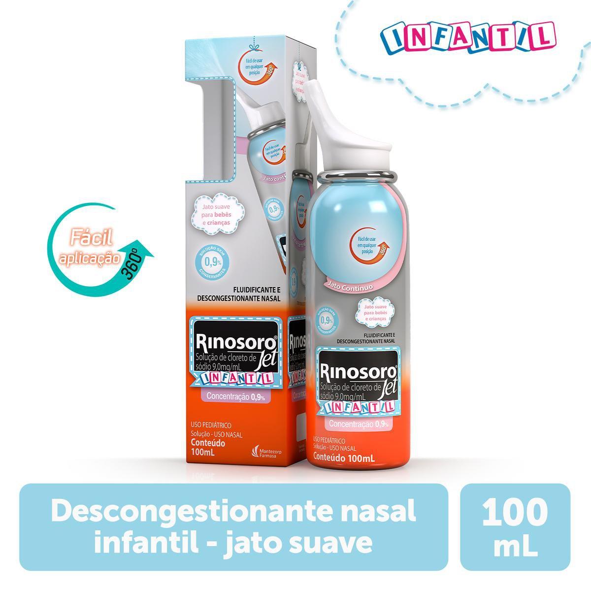 Rinosoro Jet 0,9% Infantil Solução Nasal 100ml - Imagem 1
