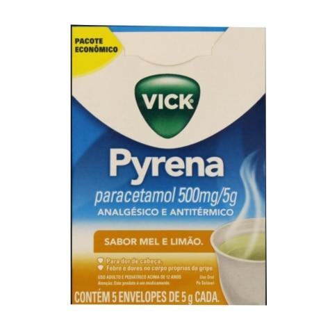 Vick Pyrena Mel e Limão 500mg 5 Envelopes 5g - Imagem 1