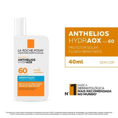 Protetor Solar Facial La Roche-Posay Anthelios Hydraox Hidratação FPS 60 Sem Cor 40ml - Imagem 3