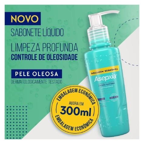 Sabonete Líquido Facial Asepxia Limpeza Profunda Antioleosidade 300ml - Imagem 3