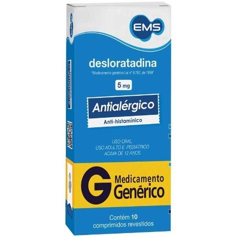 Desolin Desloratadina 5mg 10 Comprimidos Revestidos EMS Genérico — Qualidoc