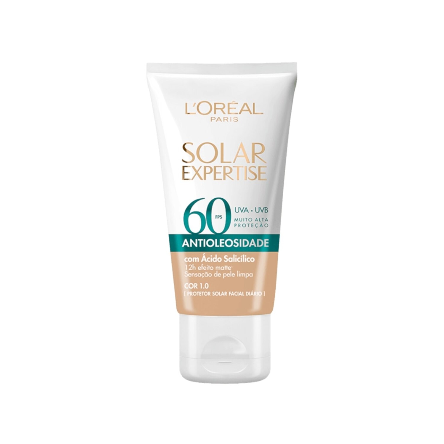 Protetor Solar Facial L'Oreal Expertise Antioleosidade FPS60 Cor 1.0 40g