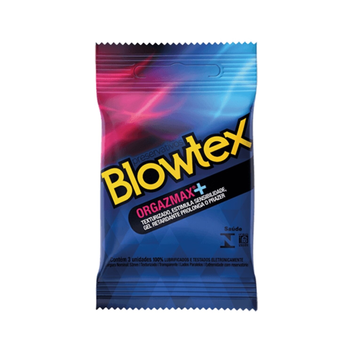 Preservativo Blowtex Orgazmax+ Texturizado Efeito Retardante 3 Unidades