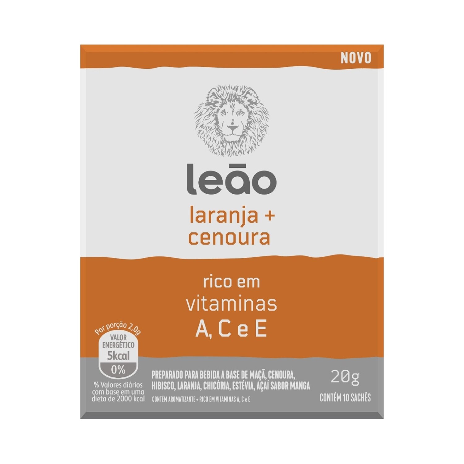 Cha Leao Sabor Laranja + Cenoura 10 Saches