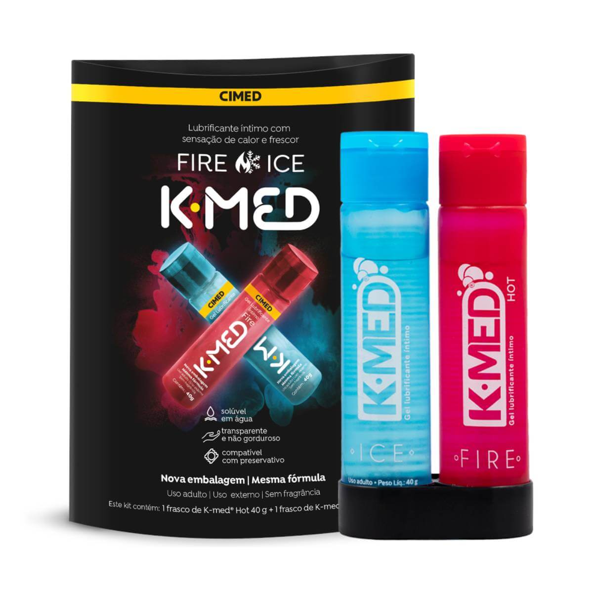Gel Lubrificante Intimo K-med Fire And Ice 2 Unidades 40g