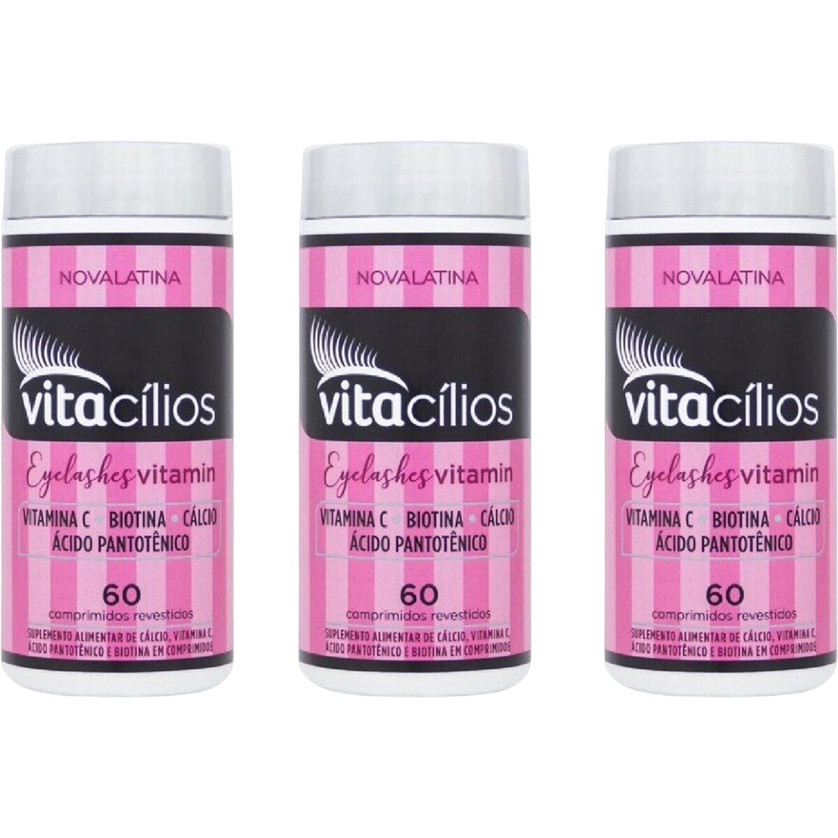 Kit 3 Unidades VitaCílios Novalatina Stem 60 Comprimidos Revestidos