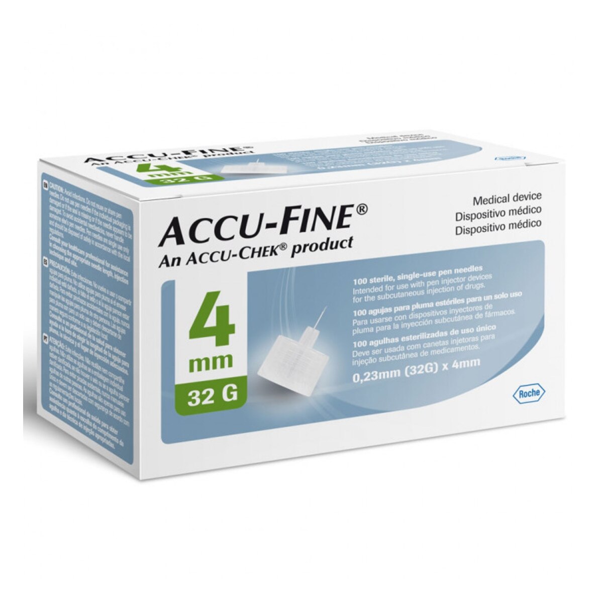 Agulha para Insulina Accu-fine 4mm 100 Unidades
