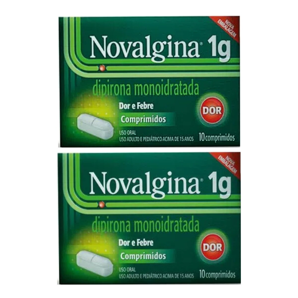 Kit 2 Unidades Novalgina 1g 10 Comprimidos
