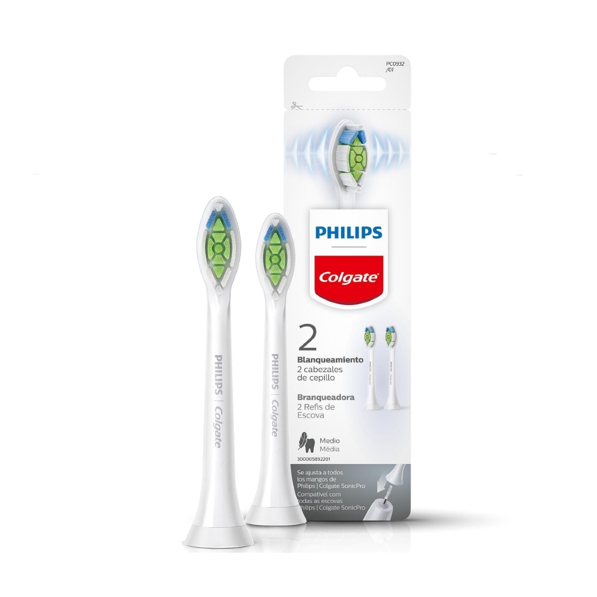 Refil Escova Dental Eletrica Philips Colgate SonicPro Branqueadora 2 Unidades