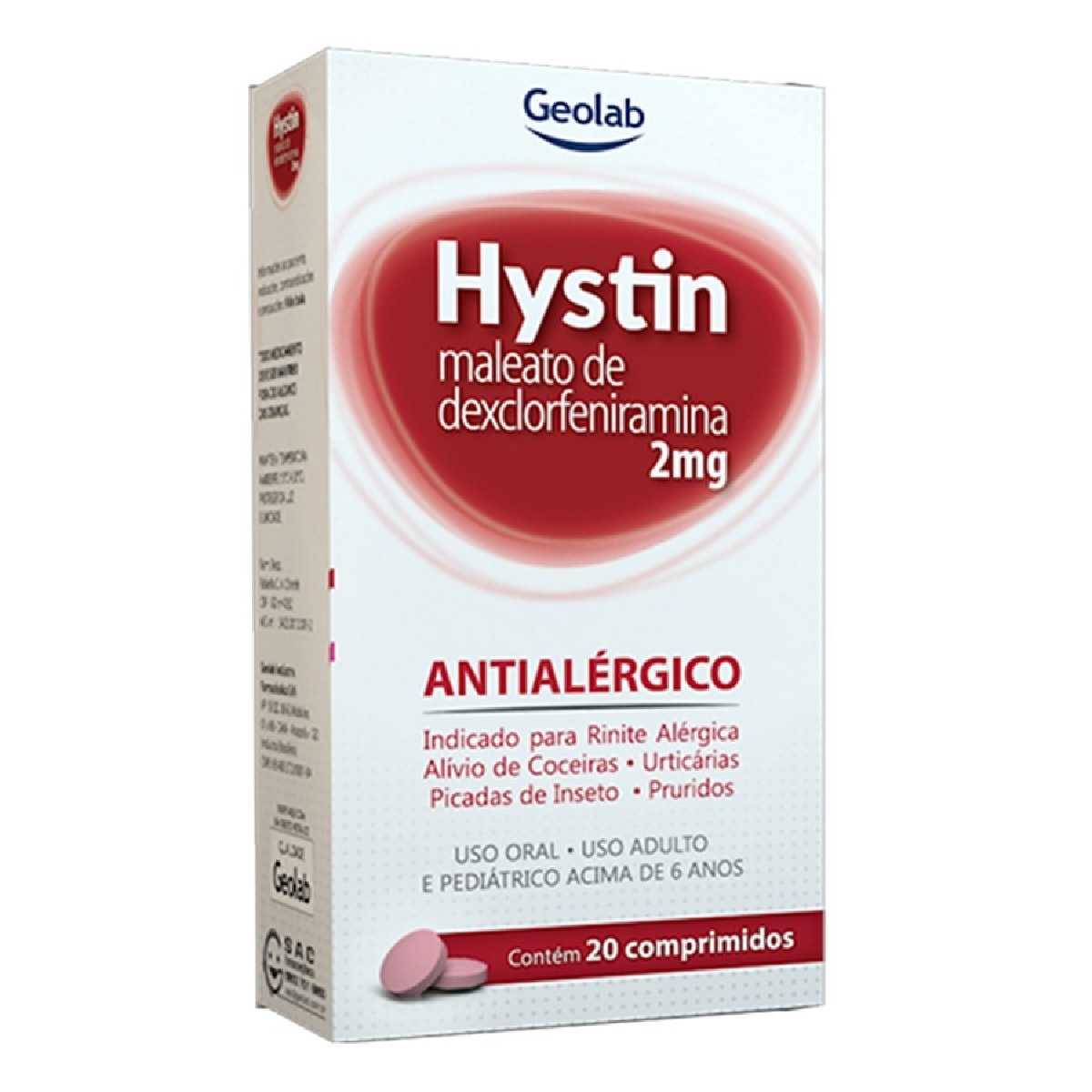 Hystin 2mg 20 Comprimidos