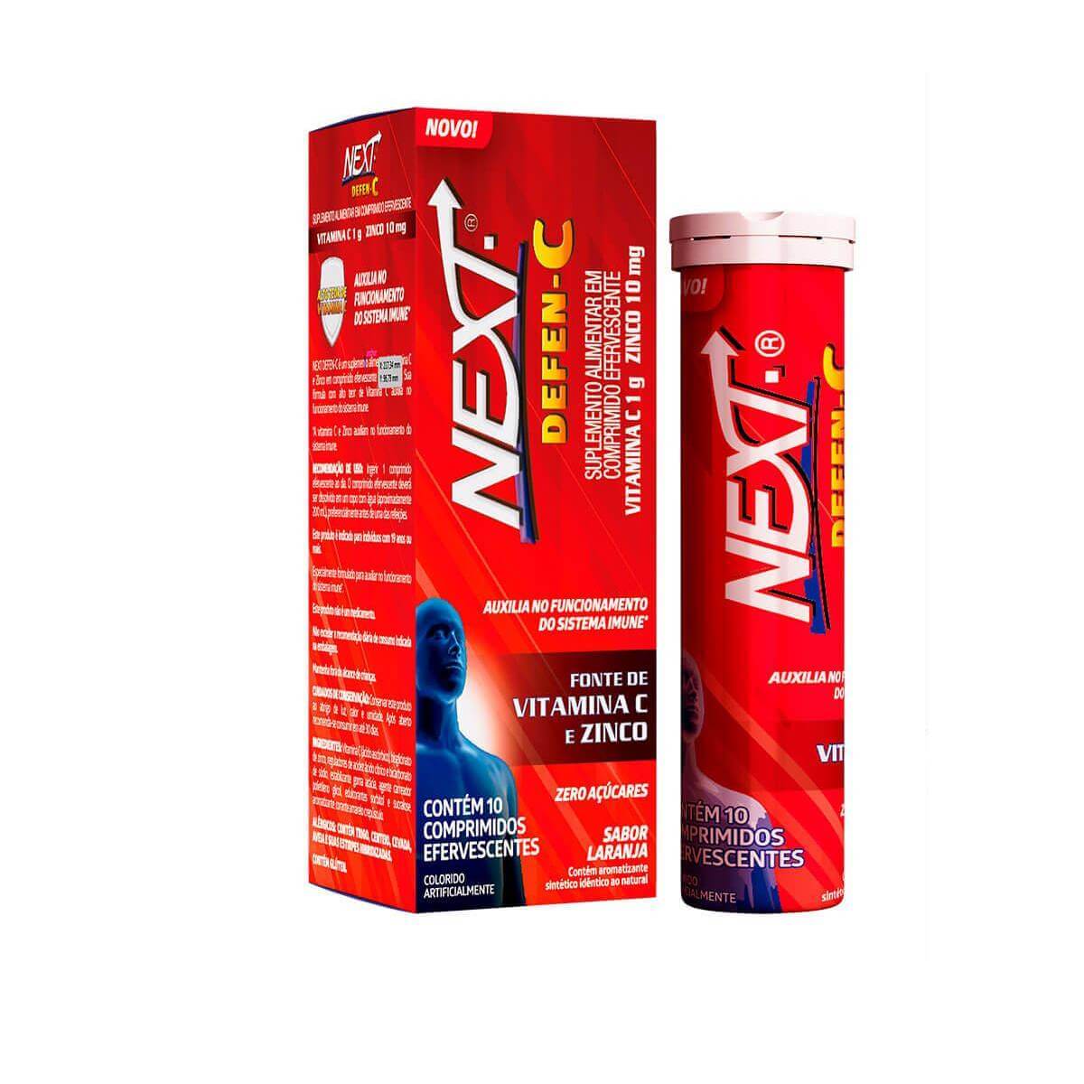 Next Vita-C +Zinco 10 Comprimidos Efervescentes