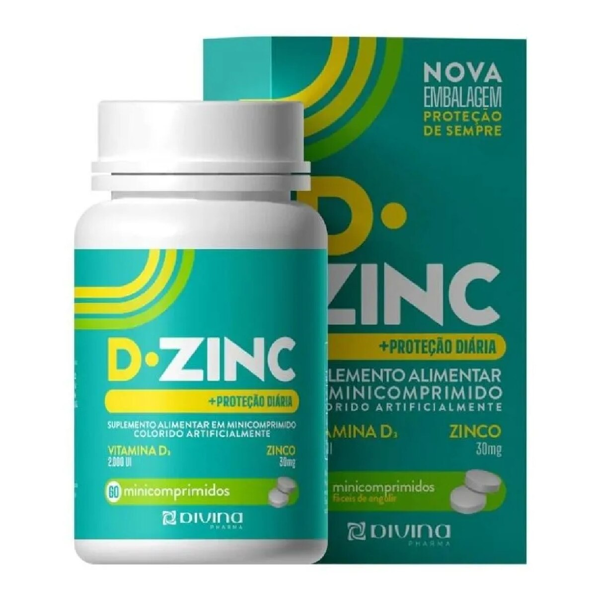 D-Zinc 2.000UI + 30mg 60 Comprimidos Revestidos