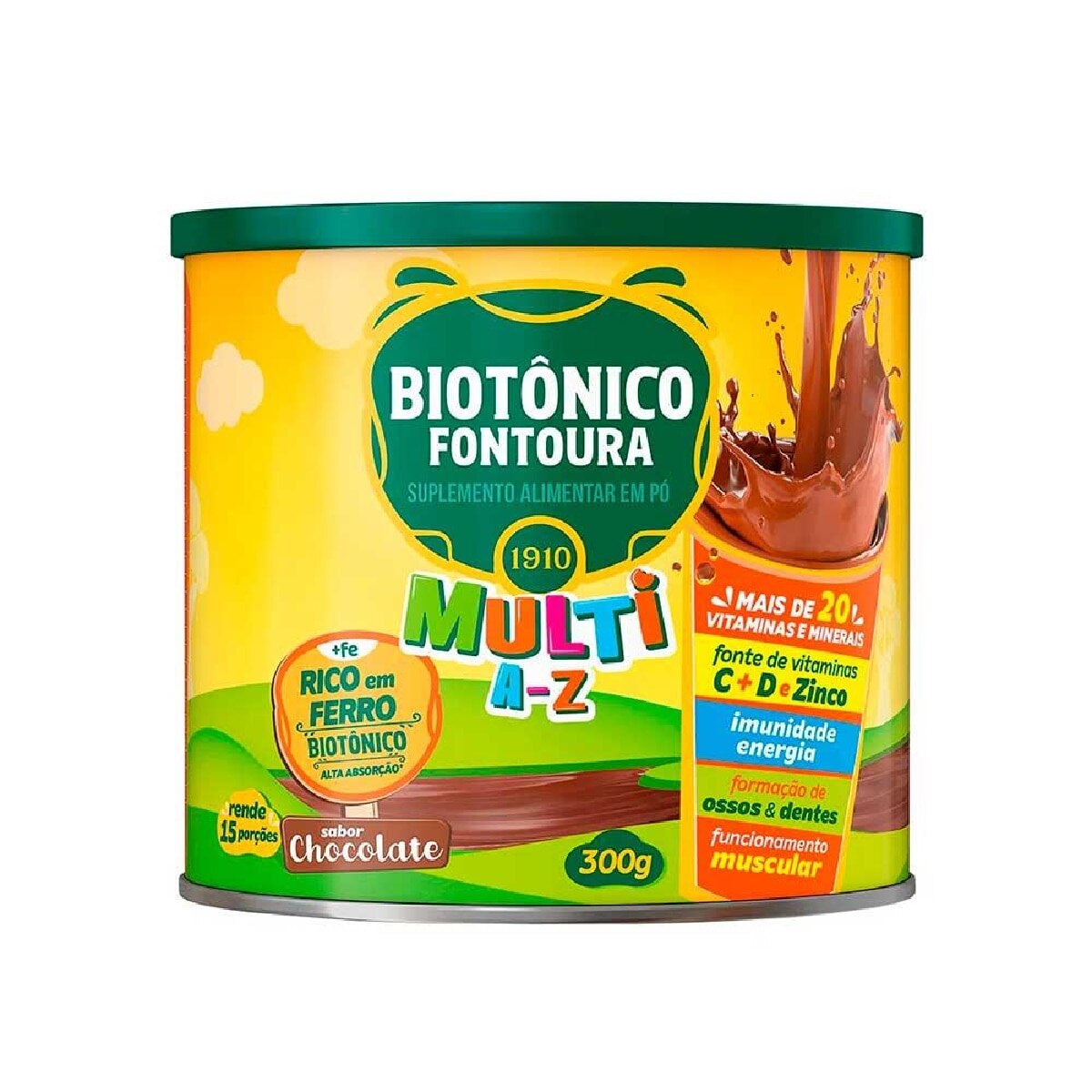 Biotonico Fontoura Multi A-Z Sabor Chocolate 300g