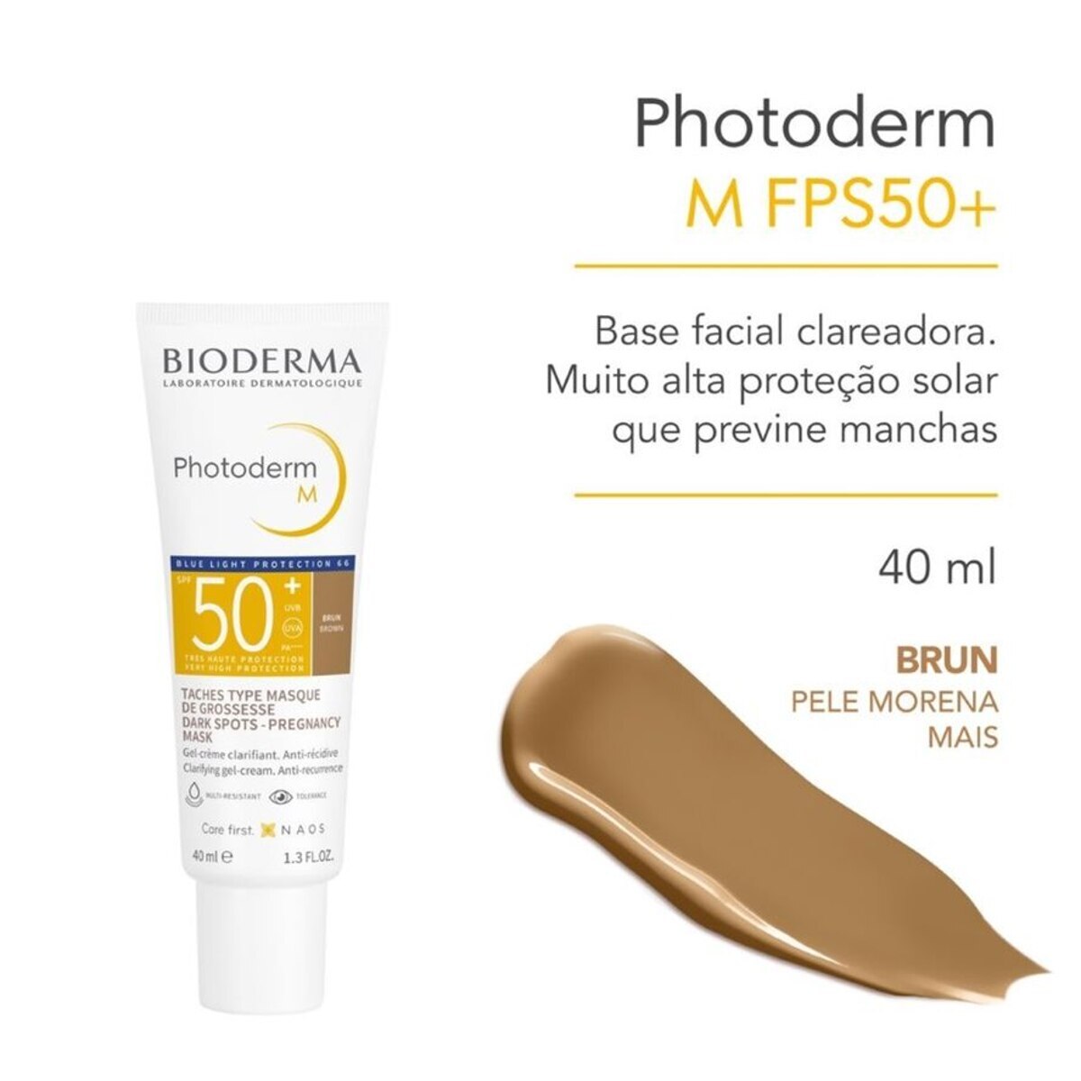 Protetor Solar Facial Bioderma Photoderm M FPS50+ Cor Brun 40ml