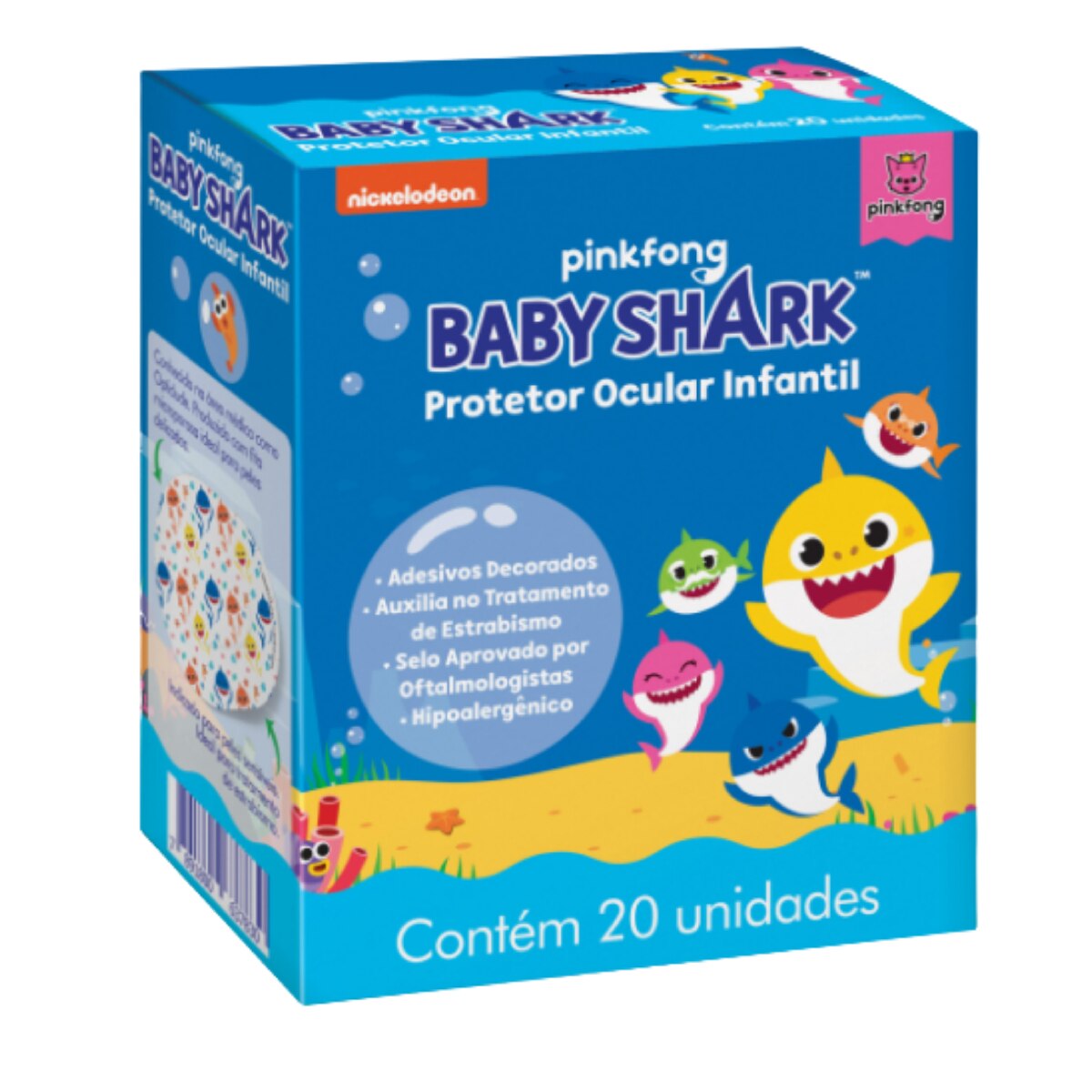 Protetor Ocular Cremer Infantil Baby Shark 20 Unidades