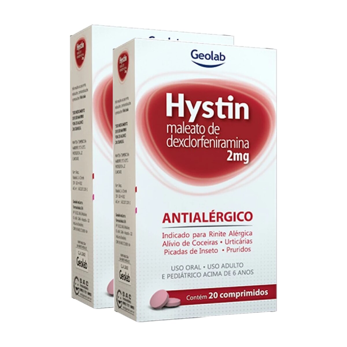 Kit 2 Unidades Hystin 2mg 20 Comprimidos