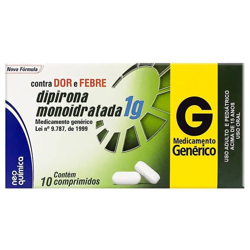 Dipirona Sodica 1g 10 Comprimidos Neo Quimica Generico