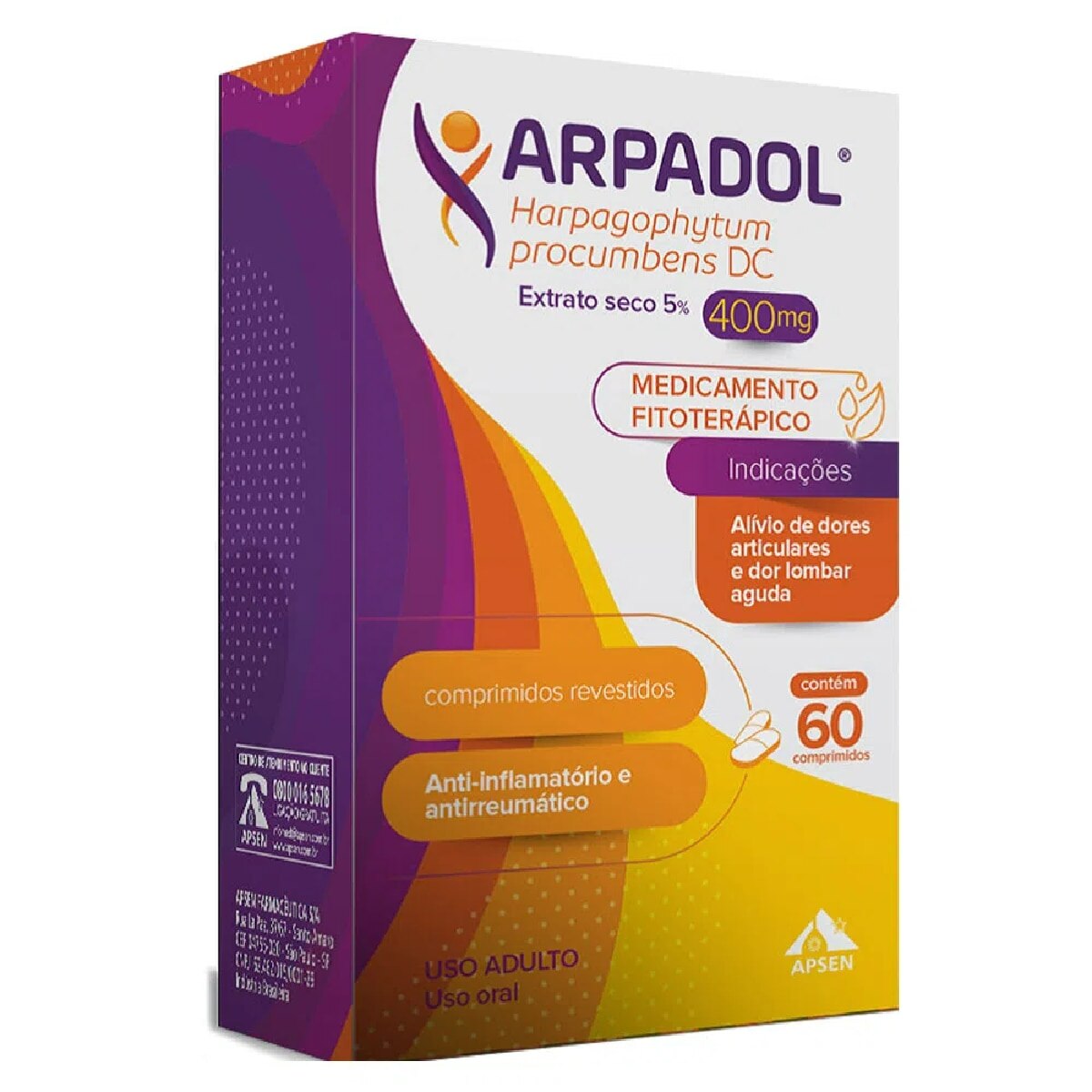 Arpadol 400mg 60 Comprimidos Revestidos