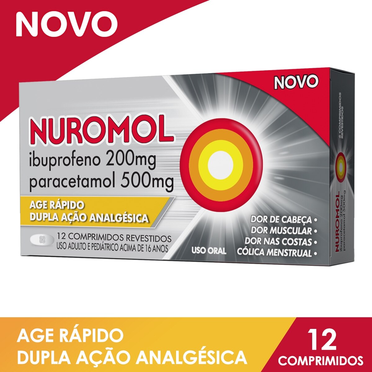 Nuromol 200mg + 500mg 12 Comprimidos Revestidos