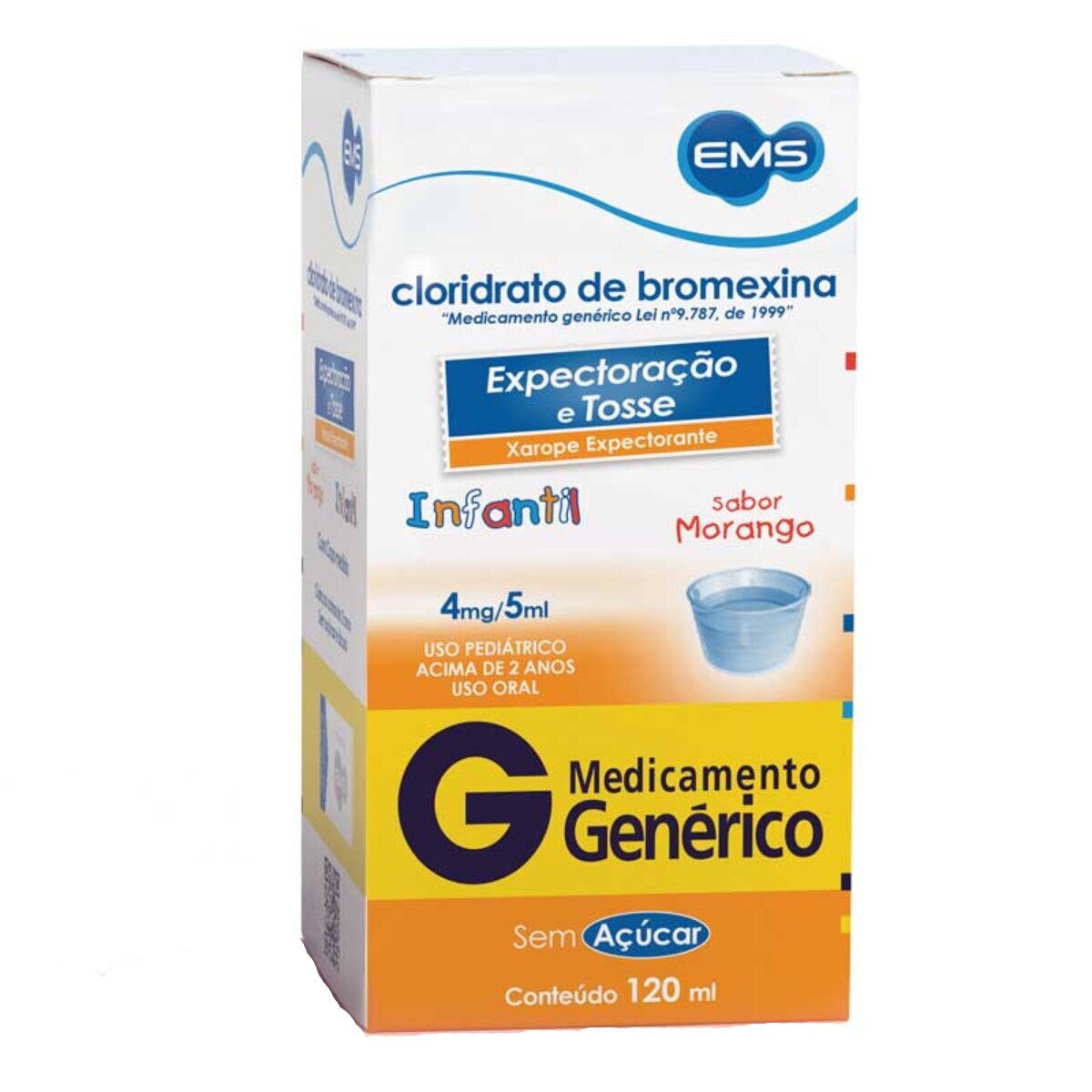 Cloridrato de Bromexina Xarope Pediatrico 4mg 120ml EMS Generico