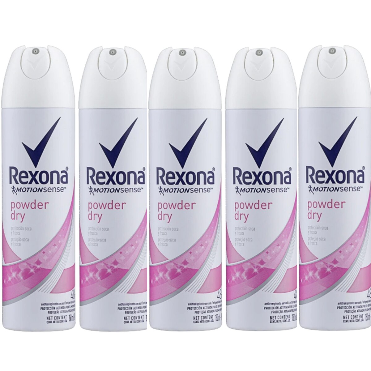 Kit 5 Unidades Desodorante Aerosol Rexona Women Powder Dry 150ml