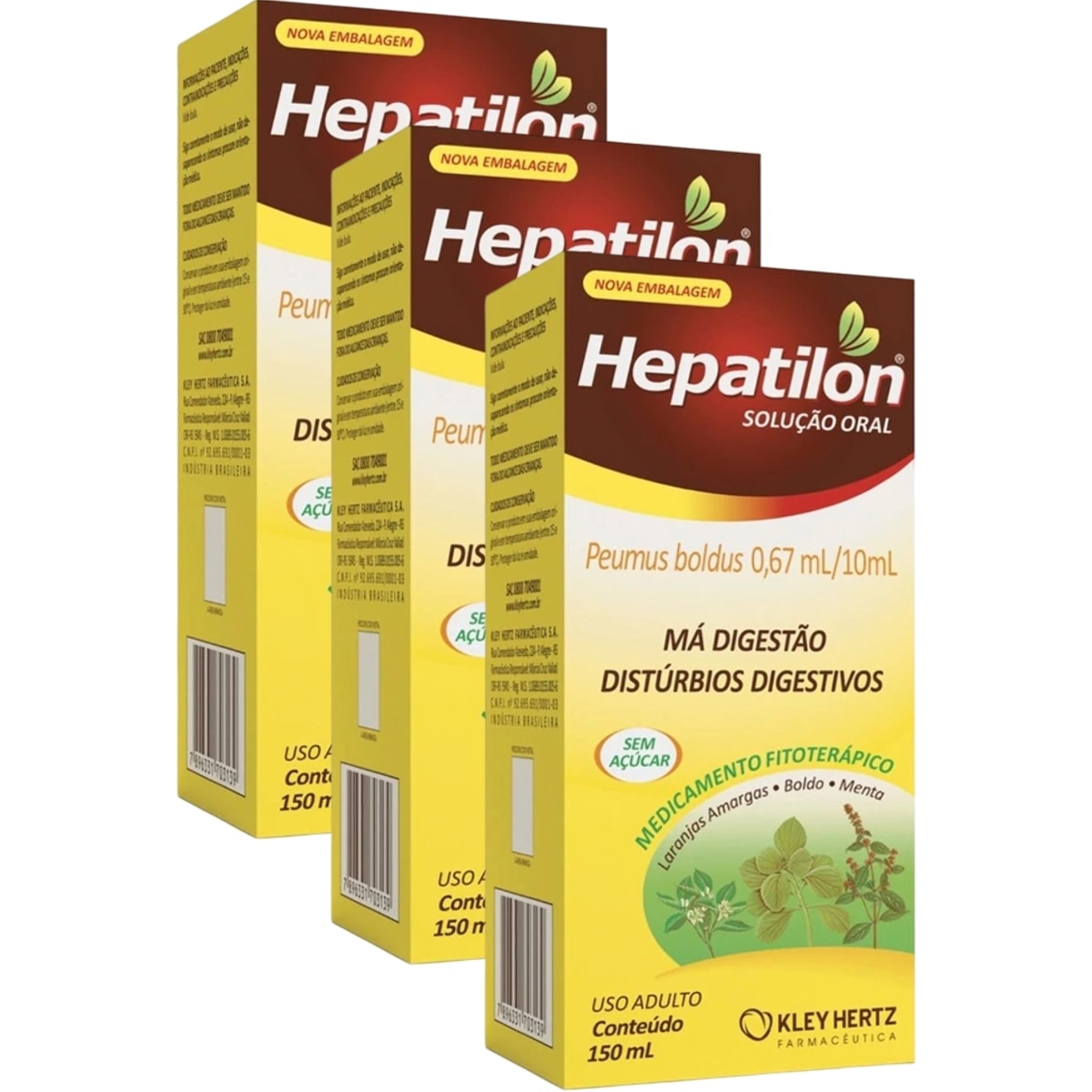 Kit 3 Unidades Hepatilon 0,67ml/10ml Solução Oral 150ml