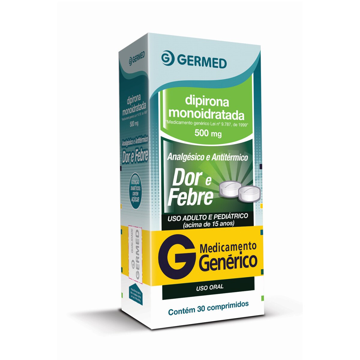 Dipirona Monoidratada 500mg 30 Comprimidos Germed Generico