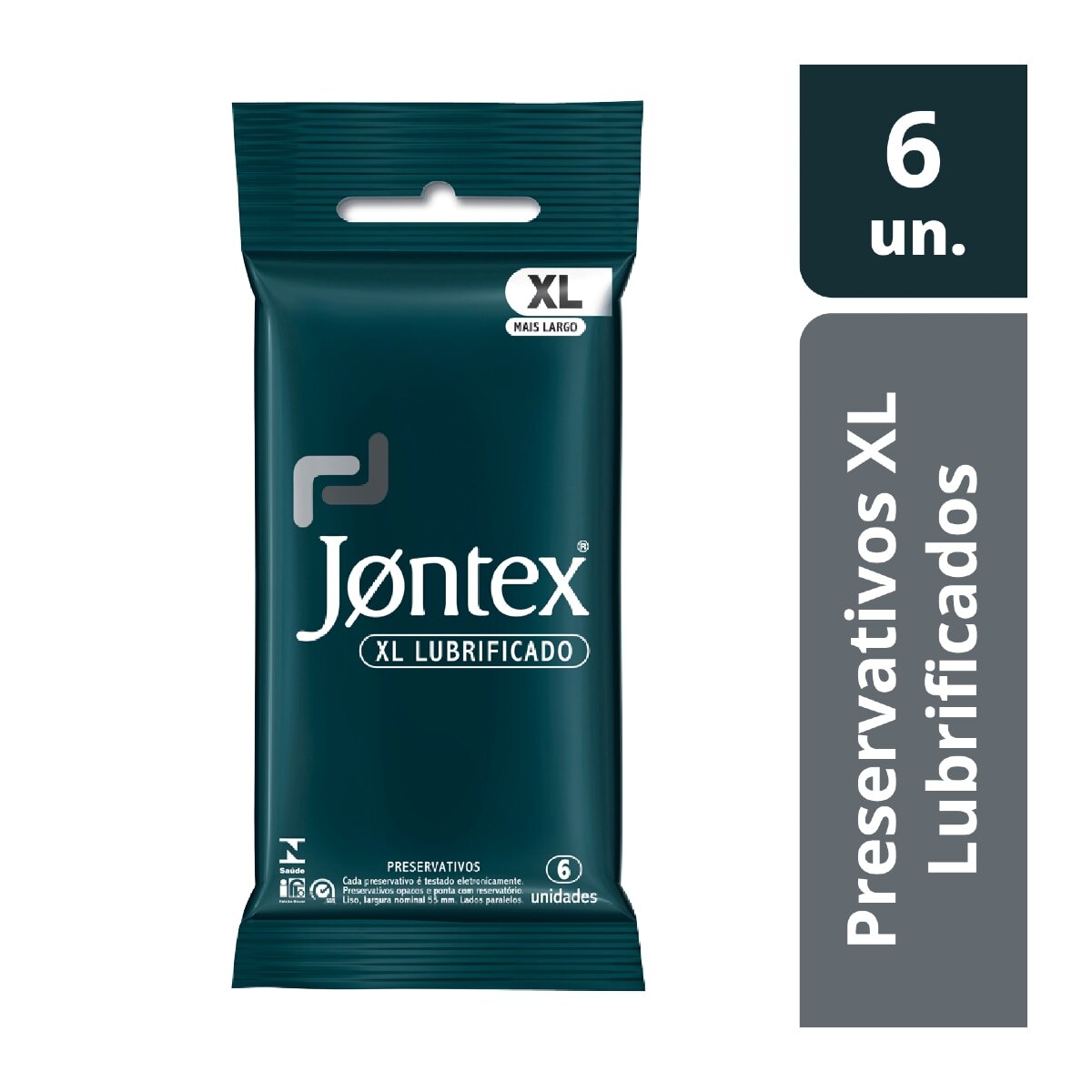 Preservativo Jontex Lubrificado XL 6 Unidades