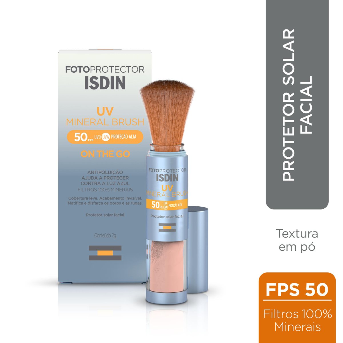 Protetor Solar Facial Isdin UV Mineral Brush FPS50 2g