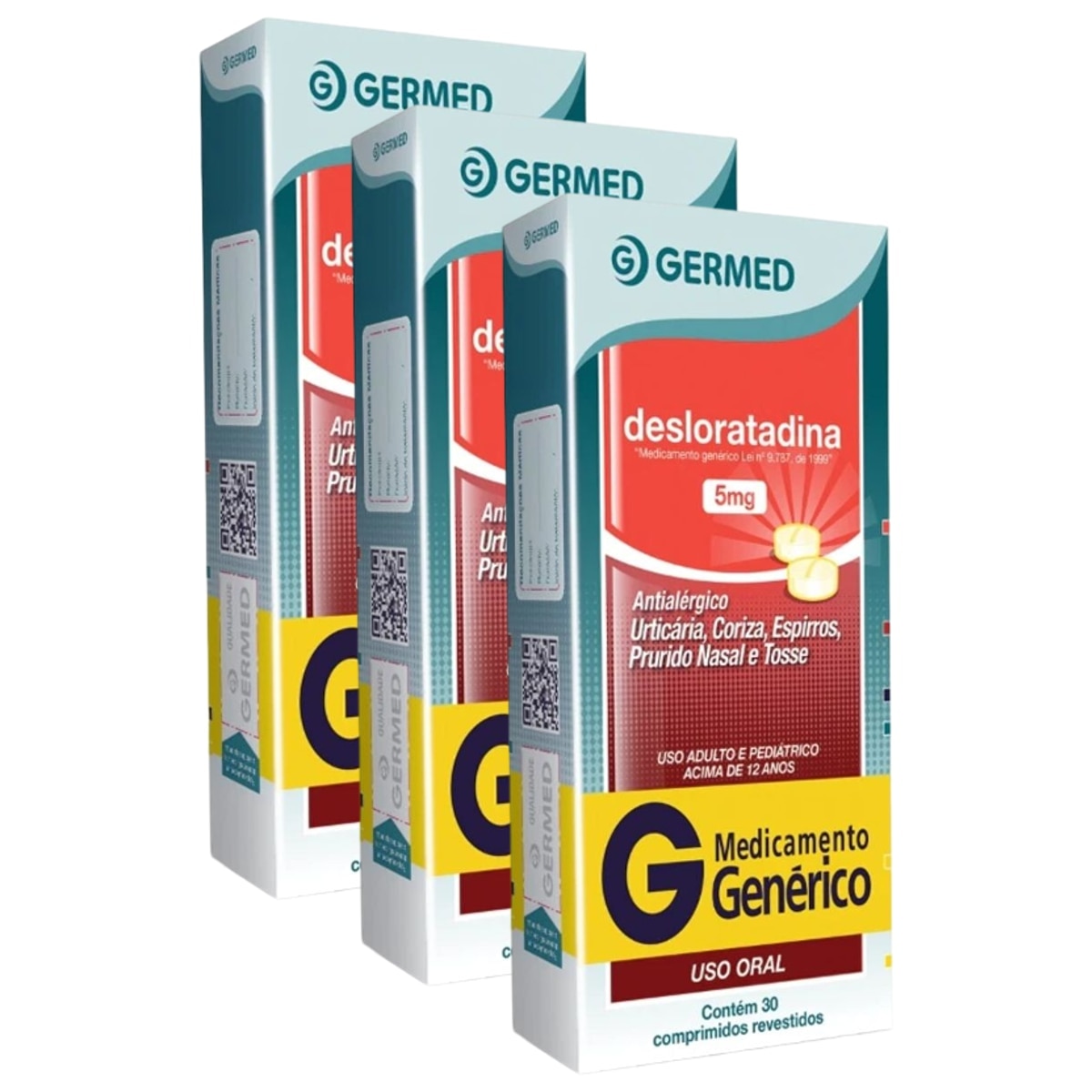 Kit 3 Unidades Desloratadina 5mg 30 Comprimidos Revestidos Germed Genérico