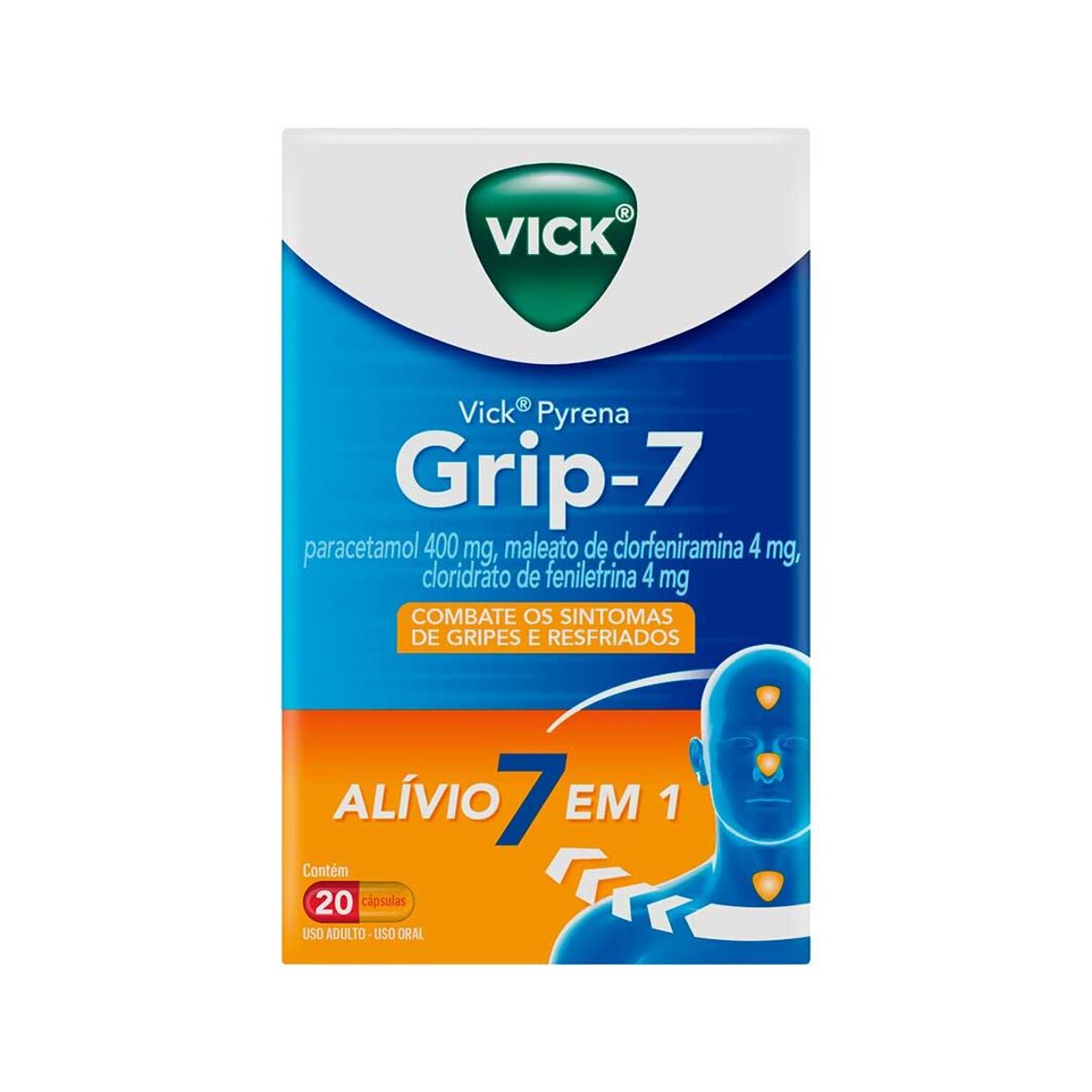 Vick Pyrena Grip-7 20 Capsulas