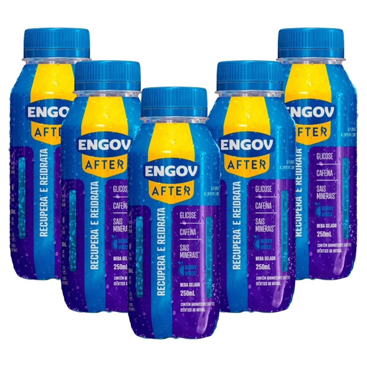 Kit 5 Unidades Engov After Sabor Berry Vibes 250ml